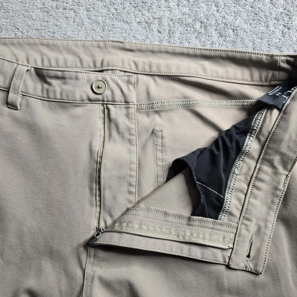 BYLT Everyday Pant 2.0 Mens 40 Tan  Khaki Slim Fit Performance Chino Trousers